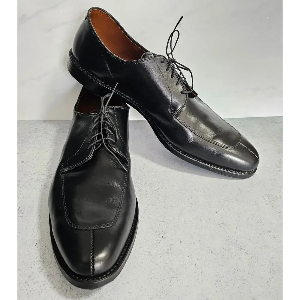 EUC Allen Edmonds Men's Black Leather Resoled Split Toe Delray Dress Shoes 15 B - Picture 2 of 10